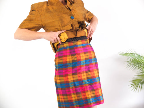 Vintage 80s two pieces blazer and skirt set - Size M