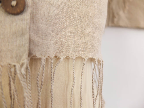 Vintage western linen suit skirt with fringe  - XS / S
