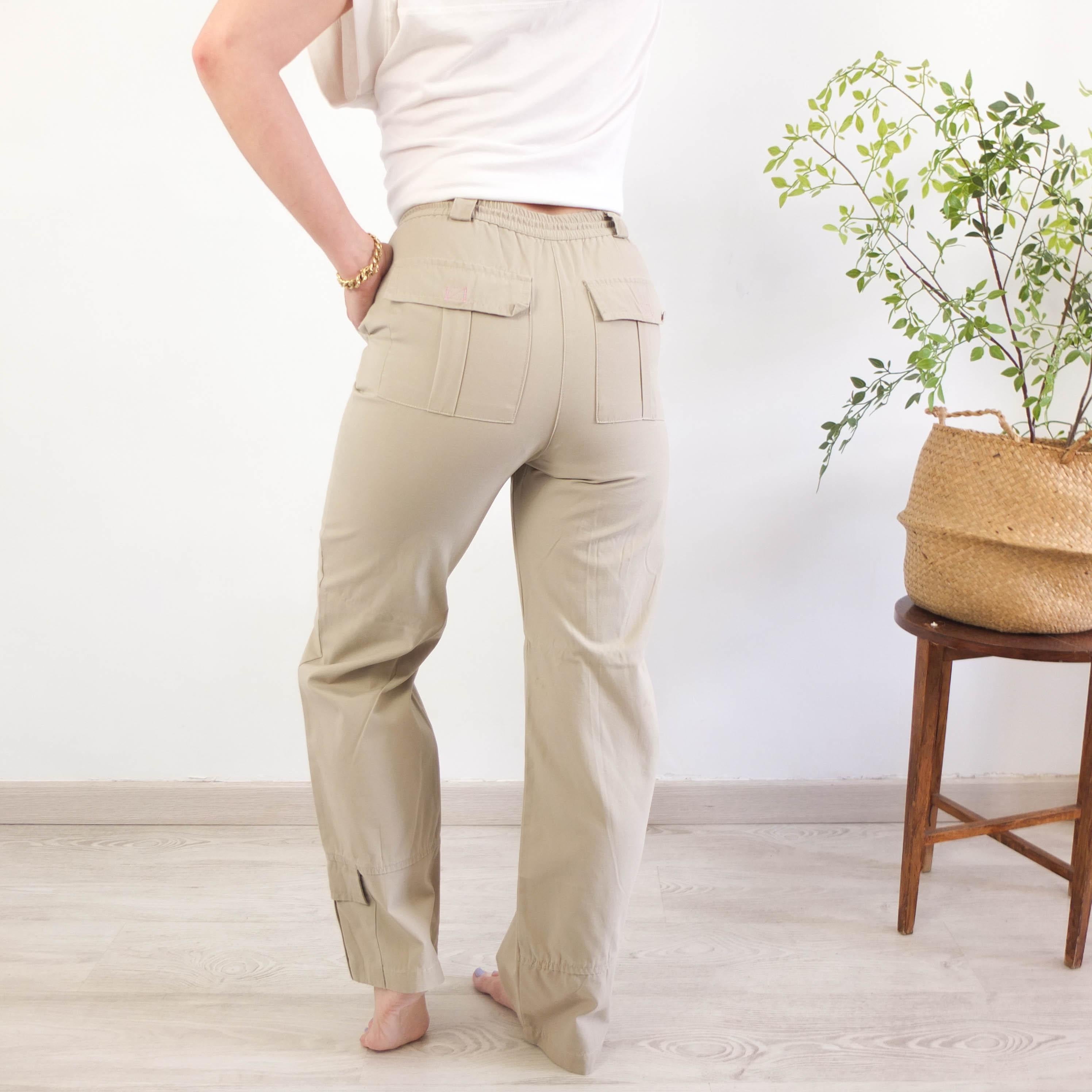 Vintage 90s deadstock beige cargo pants - Size XS