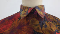 Vintage 80er-Jahre-Bluse mit Puffärmeln und Blumenmuster