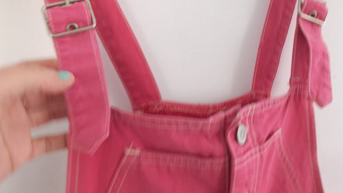 Vintage 90s red denim overalls - Size S/M