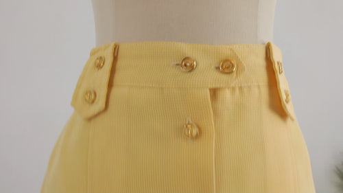 90s yellow gingham mini skirt - Size M