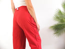 Pantalón de cintura alta rojo 80s vintage de  Burberrys