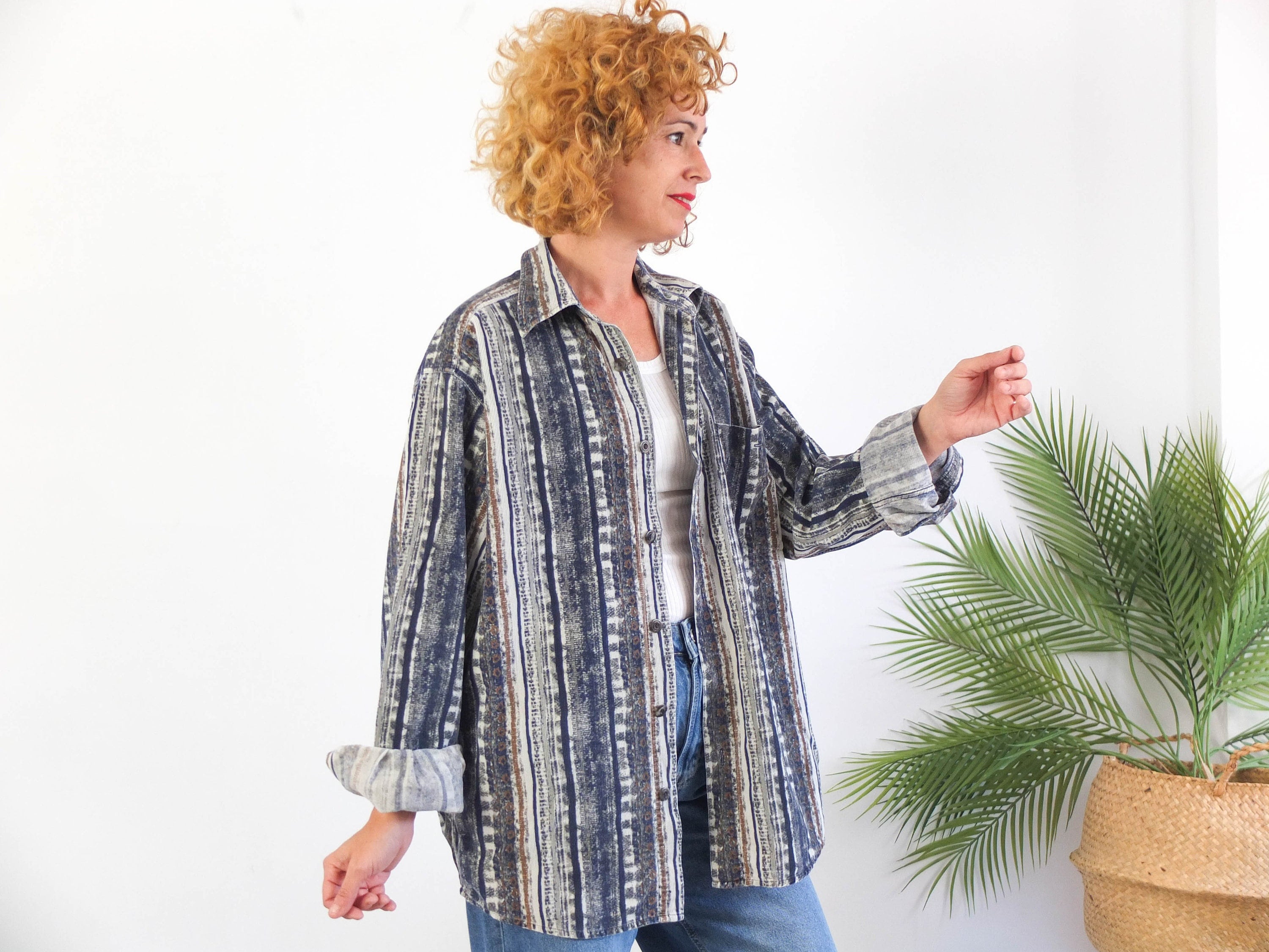 Camisa oversized de pana vintage 90s de estilo grunge