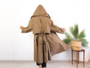 Trench marron vintage de los 80s con capucha RebecaVintageShop