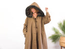 Trench marron vintage de los 80s con capucha RebecaVintageShop