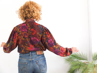 Blusa de flores con manga abullonada vintage 80s RebecaVintageShop