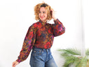 Blusa de flores con manga abullonada vintage 80s RebecaVintageShop