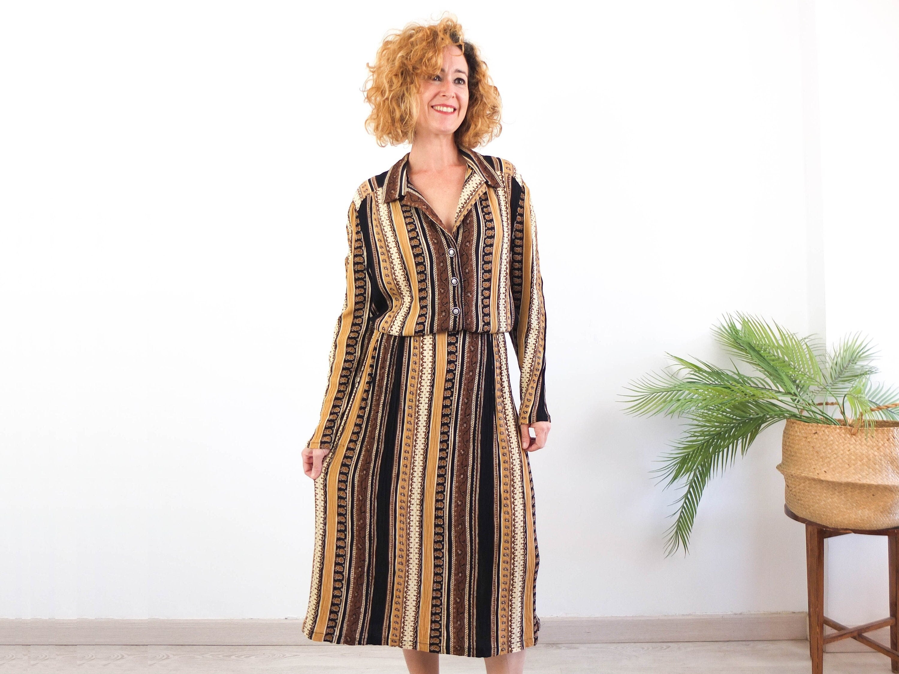 Vintage 90s long sleeve grunge dress - Size XL