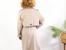 Gabardina beige larga vintage 90s de estilo clásico oversized RebecaVintageShop